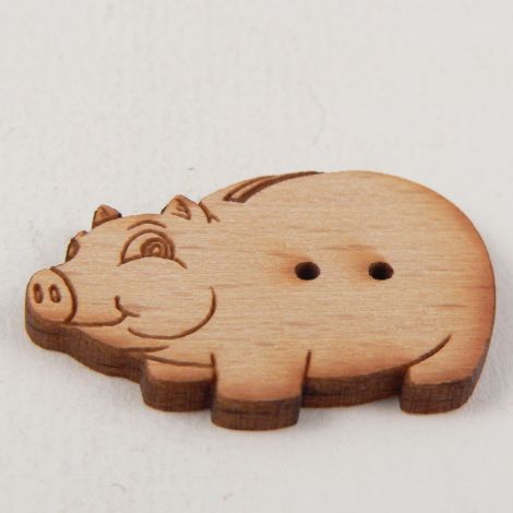 21mm Cheeky Pig Wood 2 Hole Button
