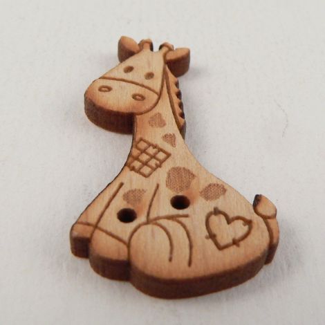 19mm Patchwork Giraffe Wood 2 Hole Button