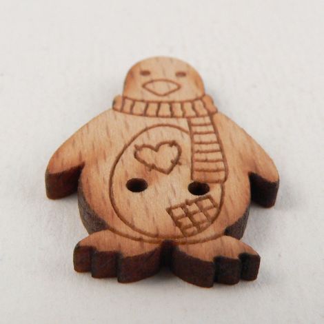 19mm Patchwork Penguin Wood 2 Hole Button