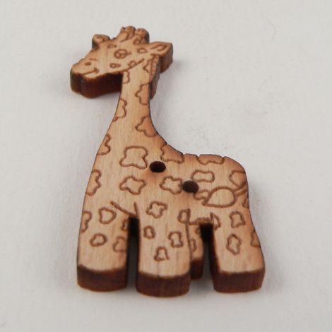 18mm Tall Giraffe Wood 2 Hole Button