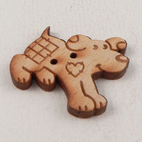 26mm Patchwork Dog Wood 2 Hole Button