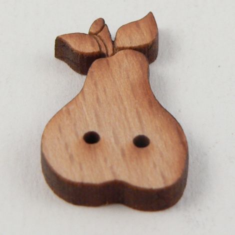 15mm Wooden Pear 2 Hole Button