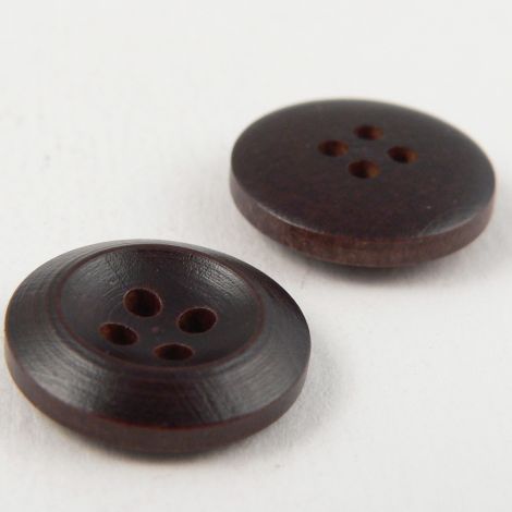 18mm Dark Wood 4 Hole Button
