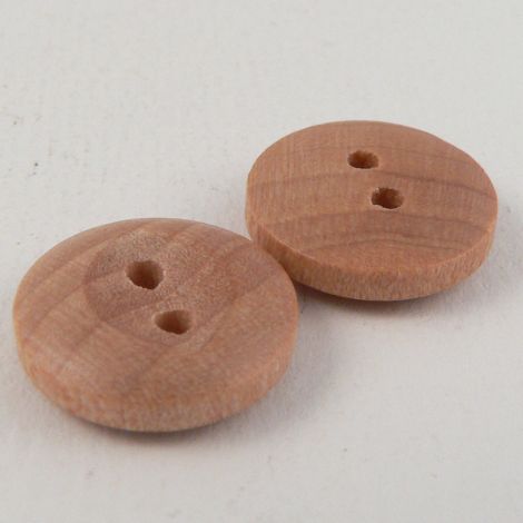 15mm Natural Wood Fisheye Style 2 Hole Button