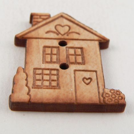 24mm Wooden House 2 Hole Button