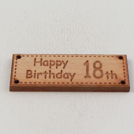 42mm Wooden '18th' Tag 4 Hole Button