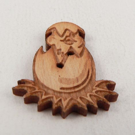 24mm Hatching Chick Wood 2 Hole Button