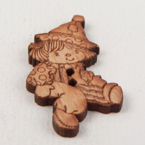 20mm Wooden Clown 2 Hole Button