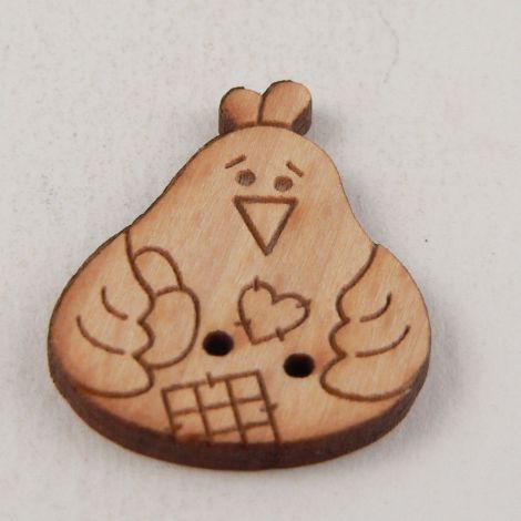 22mm Wooden Patchwork Chicken 2 Hole Button