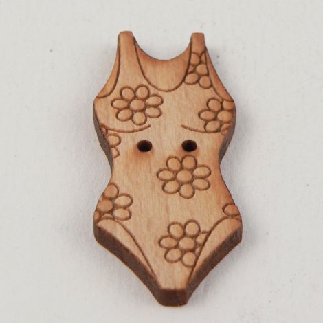 16mm Wooden Swimming Costume  2 Hole Button