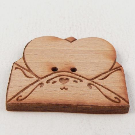 31mm Wooden Love-Letter 2 Hole Button