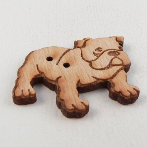 32mm Wooden Bull-Dog 2 Hole Button