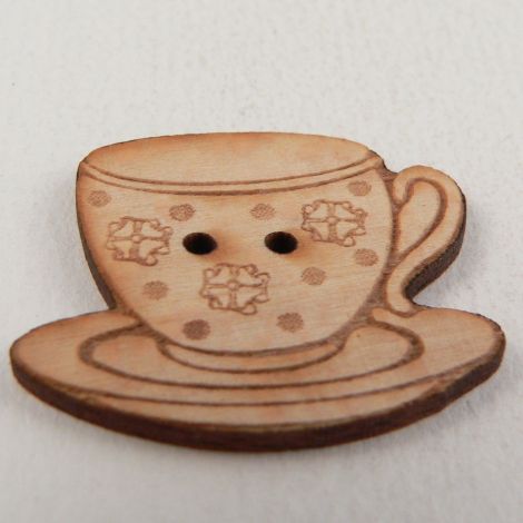 29mm Cup & Saucer Wood 2 Hole Button