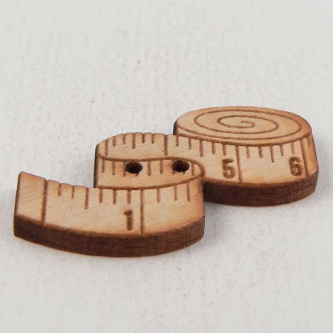 30mm Wooden Tape Measure 2 Hole Button