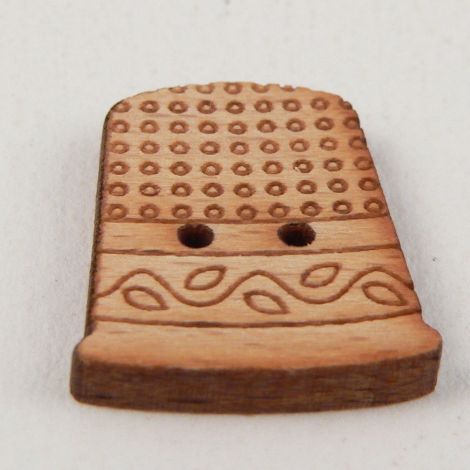 17mm Wooden Thimble 2 hole Button