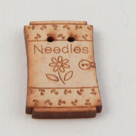 16mm Wooden Needles Roll 2 Hole Button