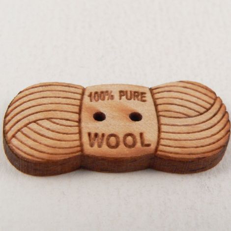 29mm Wooden Ball Of Wool 2 Hole Button
