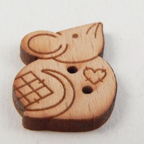 16mm Wooden Patchwork Mouse 2 Hole Button