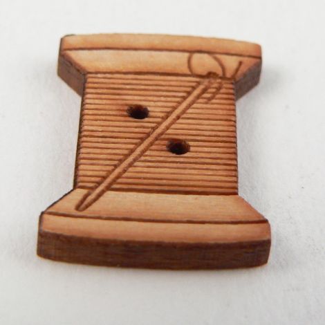 16mm Wooden Needle & Cotton 2 Hole Button