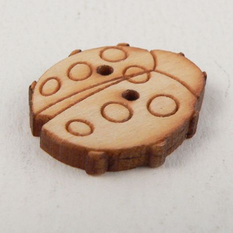 18mm Wooden Ladybird 2 Hole Button