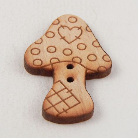 22mm Wooden Patchwork Toadstall 2 Hole Button