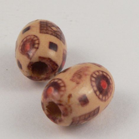 14mm Wooden 1 Hole Bead