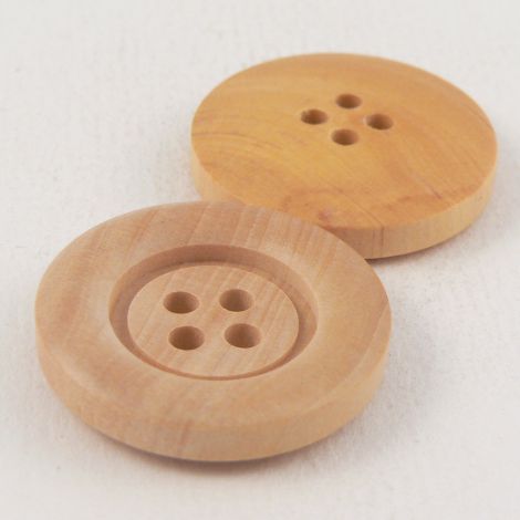25mm Natural Wood 4 Hole Button