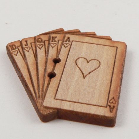 31mm Wooden Pack of Cards 2 Hole Button