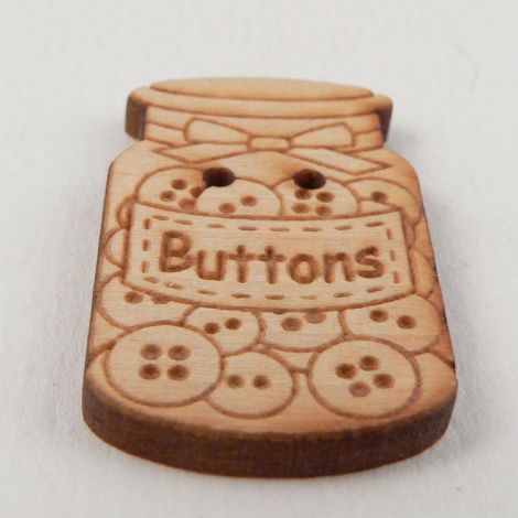 19mm 2 Hole Wooden Jar of Buttons