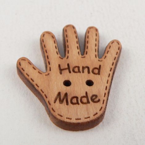 24mm Wooden Handstitched Hand Made 2 Hole Button