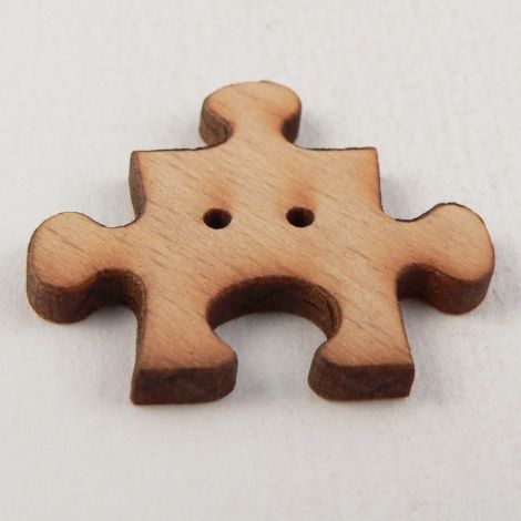 28mm Wooden Jigsaw Piece 2 Hole Button