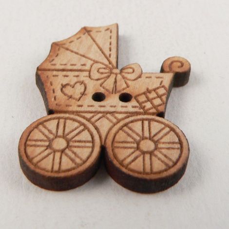 22mm Wooden Patchwork Pram 2 Hole Button