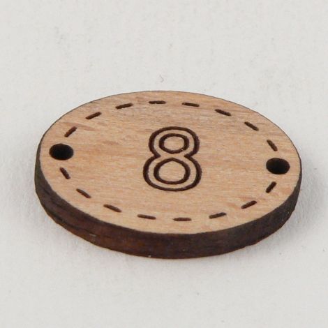 20mm Oval Wooden 2 Hole Number 'Eight' Button