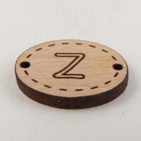 20mm Wooden 2 Hole Oval Letter 'Z' Button