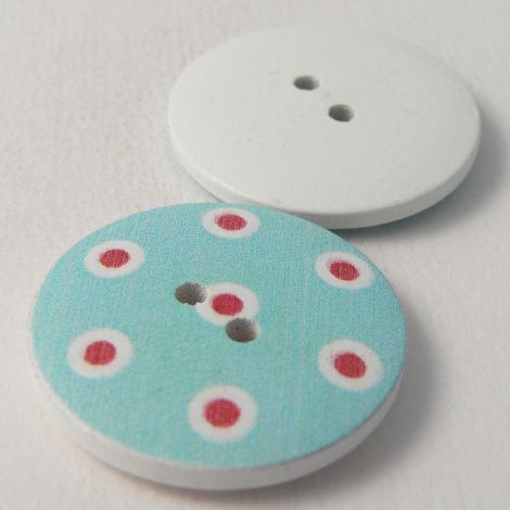 30mm Painted Contemporary Circle 2 Hole Wood Button