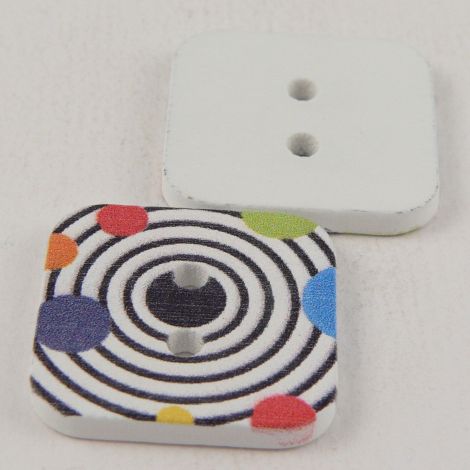 23mm Square Painted Target 2 Hole Wood Button