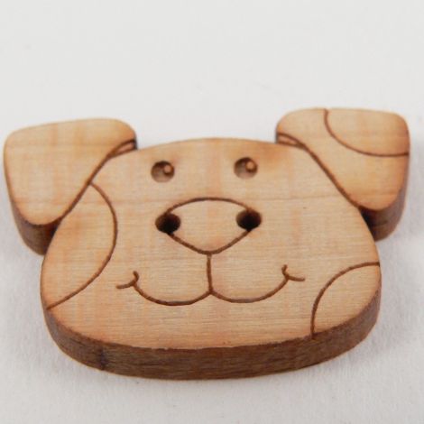 27mm Cartoon Dog Head Wood 2 Hole Button