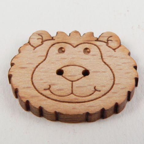 25mm Cartoon Lion Head Wood 2 Hole Button