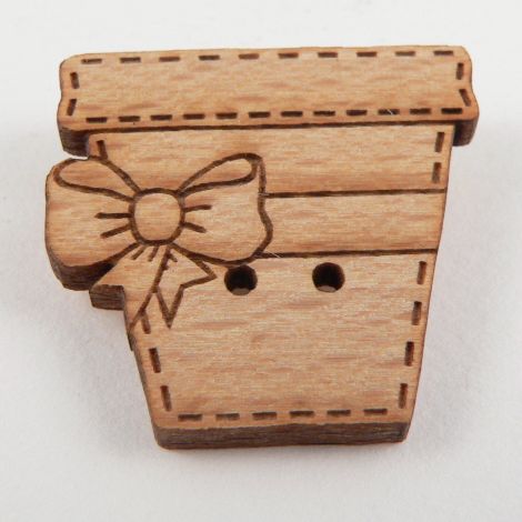 27mm Plant Pot With A Ribbon Wood 2 Hole Button