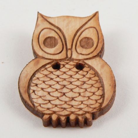 20mm Owl Wood 2 Hole Button