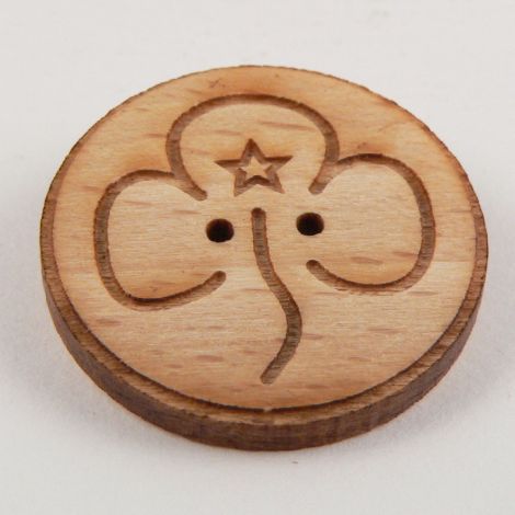 25mm Girl Guide Emblem Wood 2 Hole Button