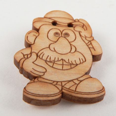 22mm Mr Potato Head Wood 2 Hole Button