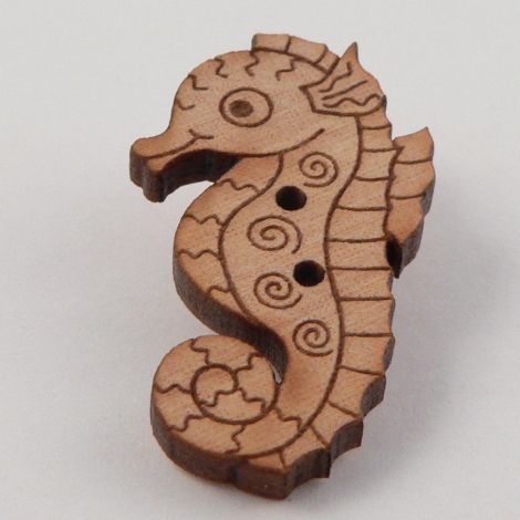 17mm Sea Horse Wood 2 Hole Button