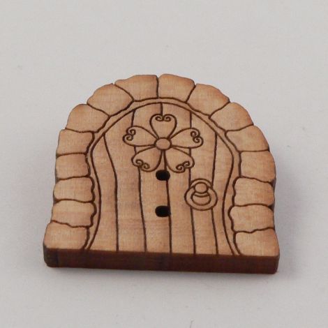 25mm Fairy Door Wood 2 Hole Button