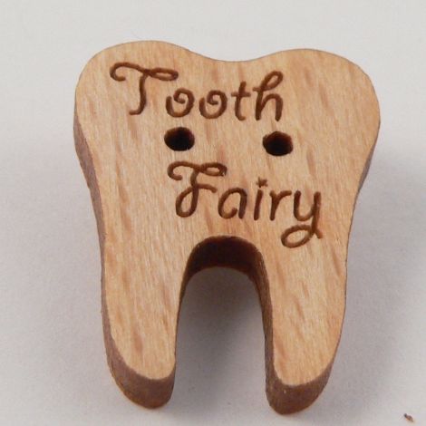 16mm Tooth Fairy Wood 2 Hole Button