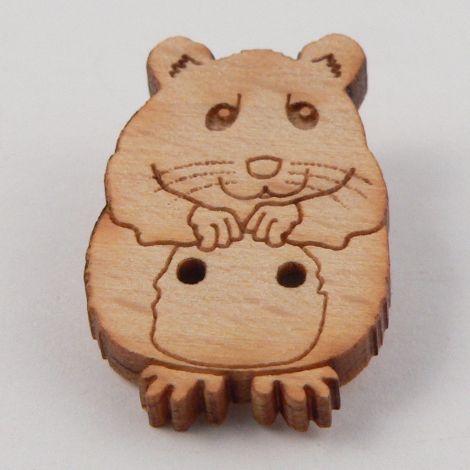 15mm Hamster Wood 2 Hole Button
