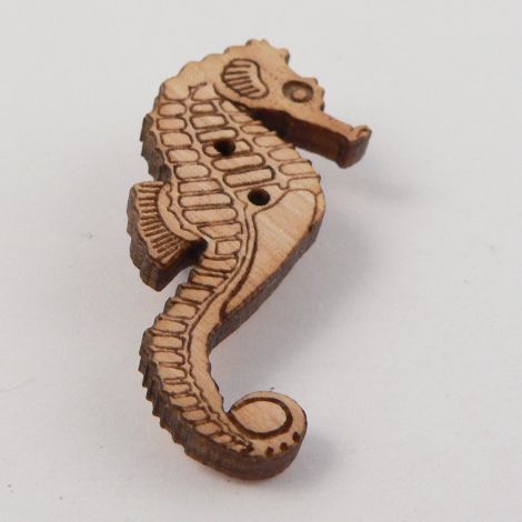 13mm Sea Horse Wood 2 Hole Button