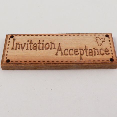 42mm 'Invitation Acceptance' Wood 2 Hole Button