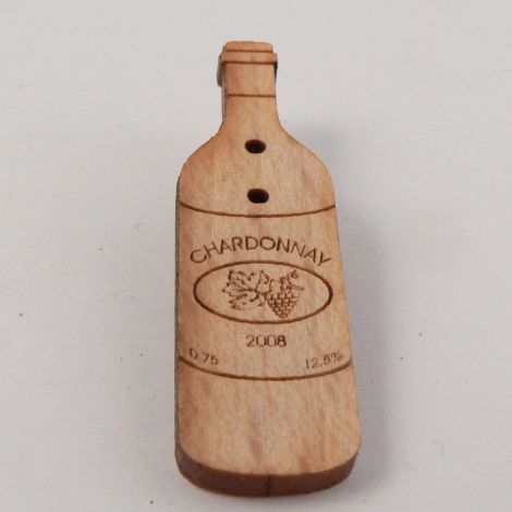 12mm 'Chardonnay' Wine Bottle Wood 2 Hole Button