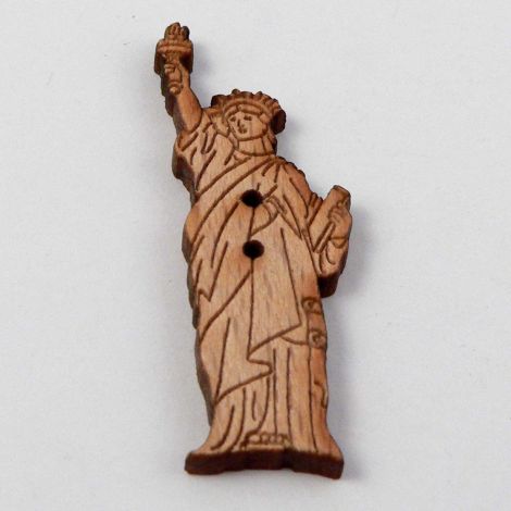 14mm Statue Of Liberty Wood 2 Hole Button